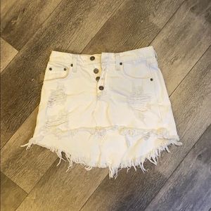 LF Carmar white denim skirt